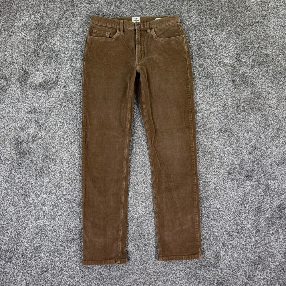 Flint and Tinder 365 Corduroy Pants Mens 30x32 Brown Straight Fit Trousers Golf